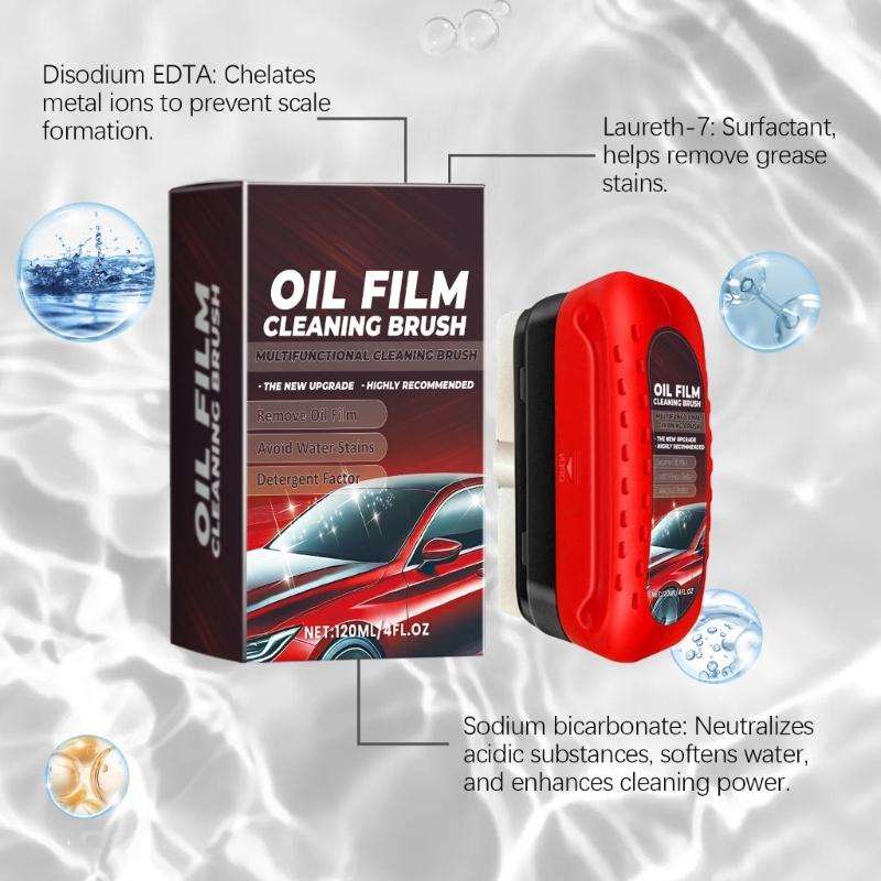 Easy Use Automotive Glass Oil Film Cleaning Car Glass Oil Film Eliminators for  Windshield & Enhances Driving Visibility