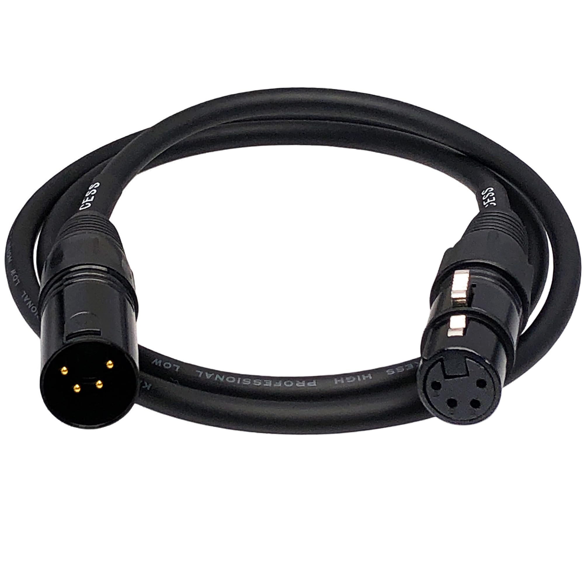 

CESS-193-3fx1 Balanced 4-Pin XLR Male to 4-Pin XLR Female Extension Cable, Headphone Audio Extension Cable (3ft, 1 Pack)