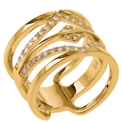 Vergoldeter Ring 'Sissi' goldweiß - 15 mm