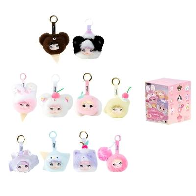 Nommi Serisi Peluş Kör Kutu Sevimli Küçük Hayvan Tasarımı Üç Gözlü Kabarık Uzun ve Şekerleme Teması 9 Tip Standart 1 Gizli Tip Anahtarlık Sakinleştirici