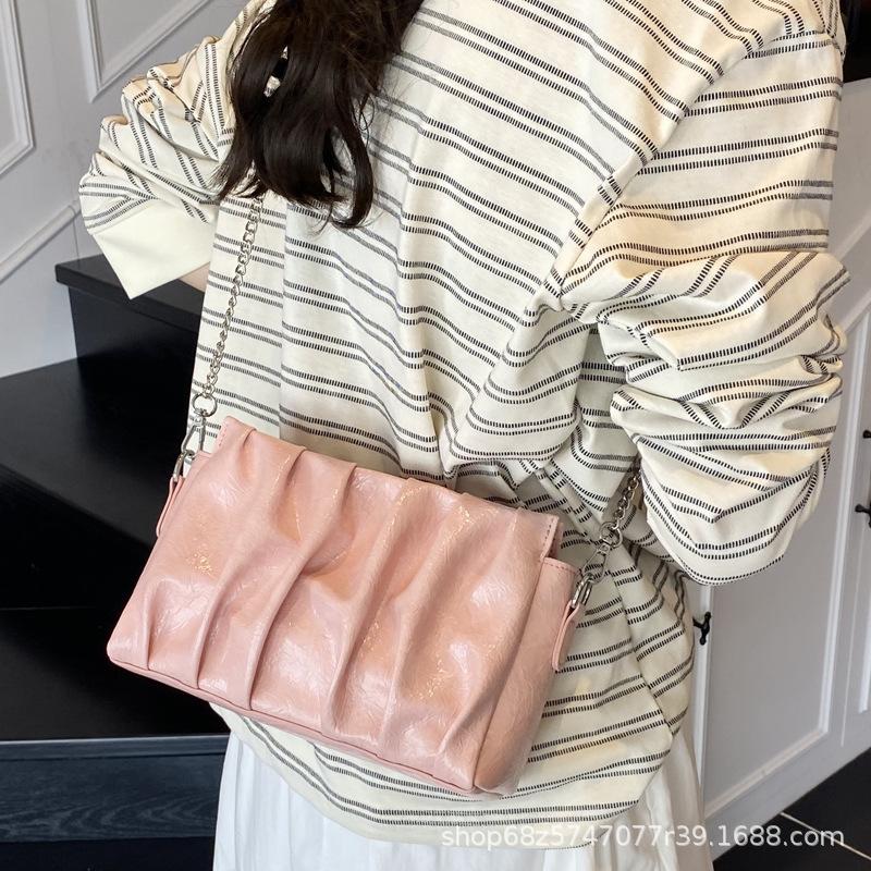 Foreign Style Pleated Cloud Bag Women's Bag 2025 New Hand-carried Small Square Bag Women's Fashion Shoulder Bag Korean Crossbody Bag