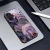 Amethyst Ink Floral Flow Black Glass Phone Case For OnePlus Ace 3 5 Pro Nord CE 2T 2 3 Lite 6 7T 8 9 10 Pro 2V 11R 12R 13R Cover