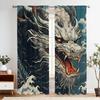 2pcs Dragon Design Blackout Curtains for Living Room  Polyester Retro Style with Grommet Top   Machine Washable   Vibrant