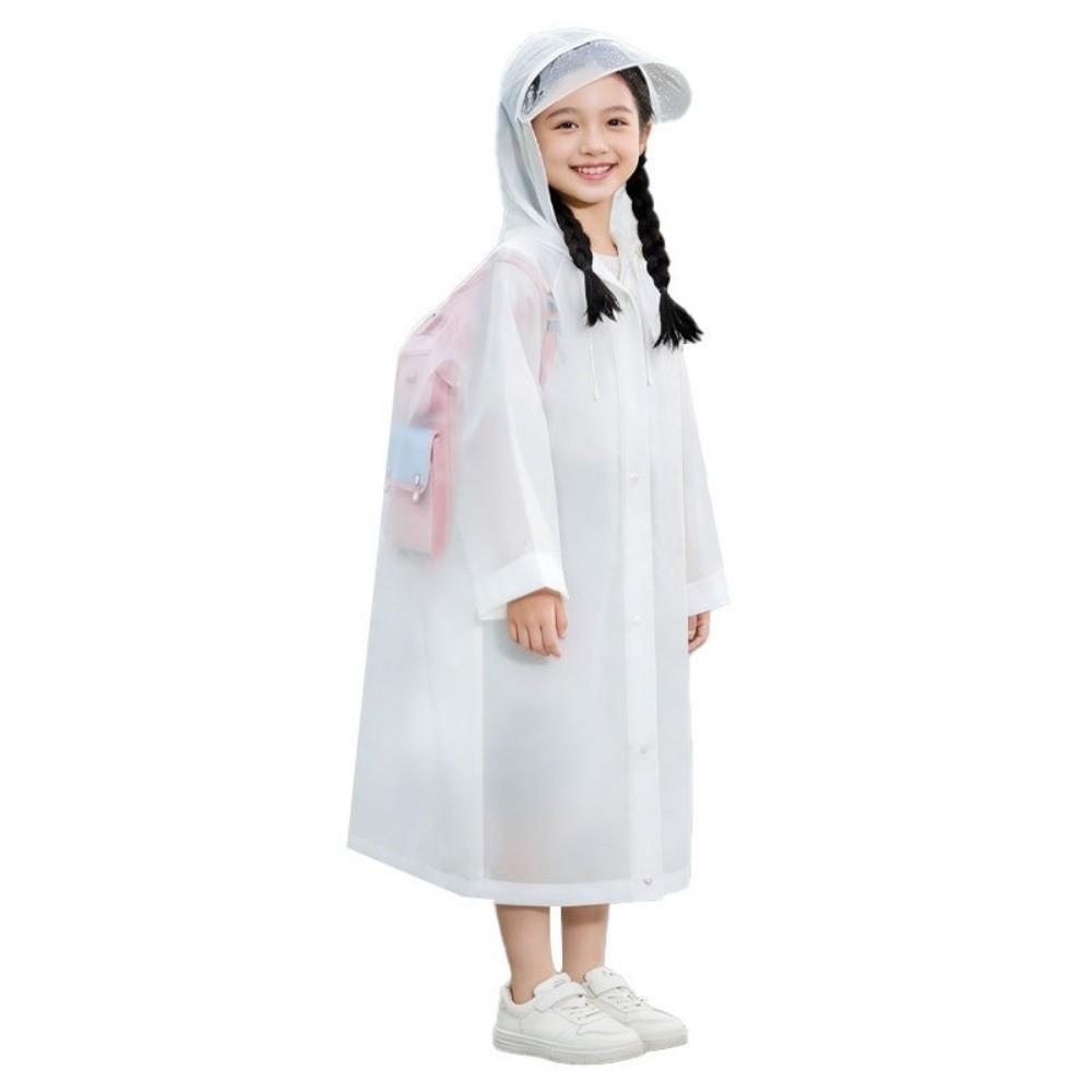 PEVA Children Rain Poncho Disposable Student Rainwear Cute Rain Coat Jacket Outdoor Use
