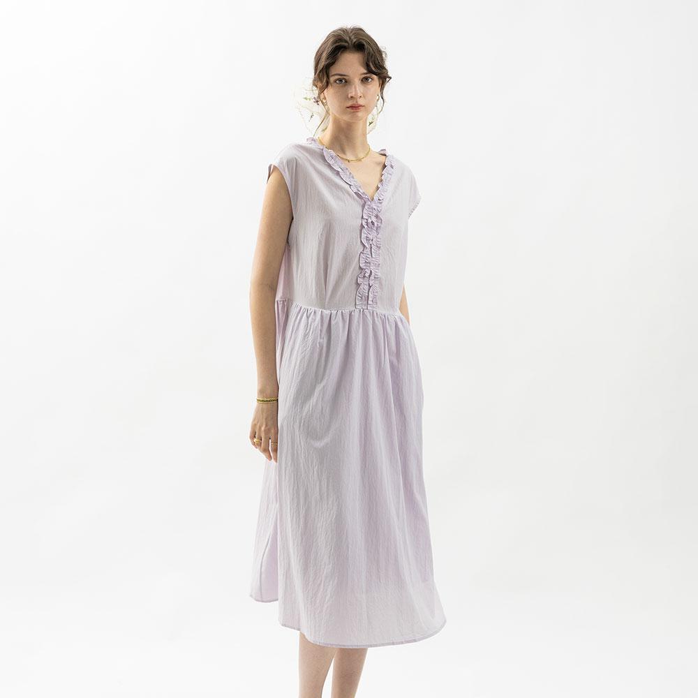 WEDNESDAY DELIGHT Wd_Lavender Frill Long Dress