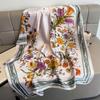 New Printed Silk Scarf Decorative Shawl Outside Temperament Scarf Sweet Sunscreen Yarn French Bag Head