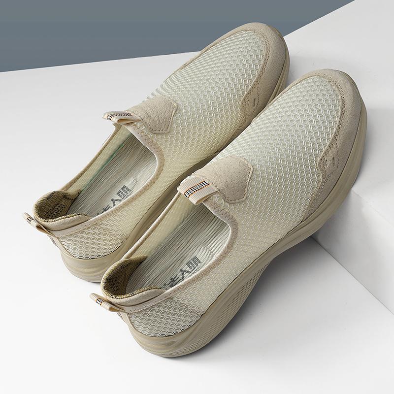 Fashion Handmade Mesh Loafers Sneakers New Male Comfortable Walking Footwear Outdoor Shoes Trainers New Breathable Men's Casual Shoes
