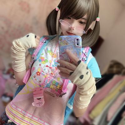 Japanese Camisetas Y2k Tops Sweet T Shirts Women's Clothing Cartoon Print Cute Tees 2025 Ropa Mujer Fashion Casual Summer Tshirt