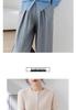 Women's 100% Wool Loose Knit Cardigan - Solid Color, Round Neck, Long Sleeve, Machine Washable Versatile Top