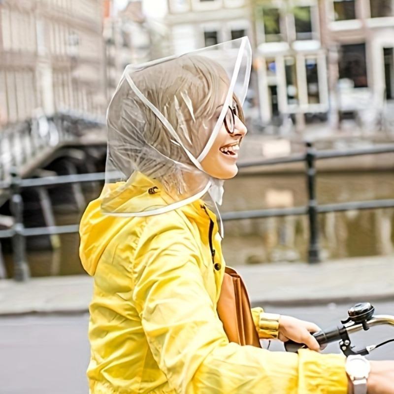 Waterproof Transparent Rain Cap for Women, Reusable PE Material with Brim, Perfect for Daily Outings and Outdoor Activities