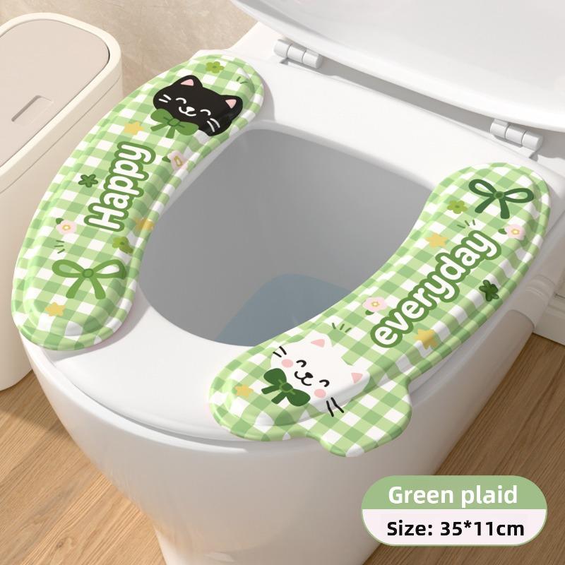 Pernă de WC Desen Animat, Sticker Universal pentru WC pentru Toate Anotimpurile, Pernă de WC Impermeabilă Fără Clătire, Pernă de WC de Baie din Două Piese