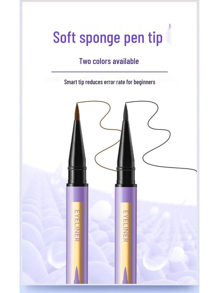 Flamingo Fine Essence Long-Lasting Sweat-Proof Eyeliner Pen - Black/Brown, Soft Tip