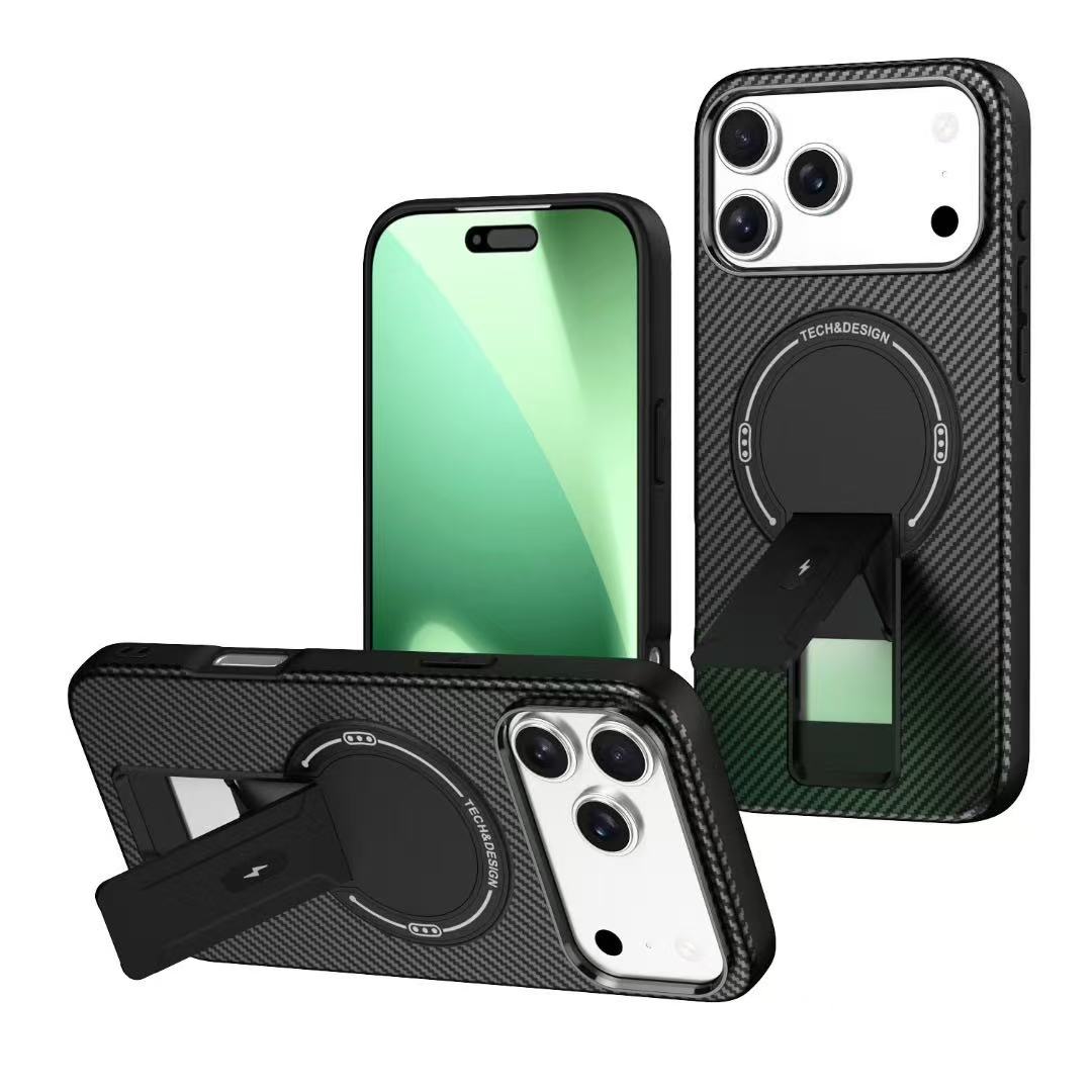 

Роскошный невидимый магнитный чехол-подставка для iPhone 17 16 15 14 Plus 12 13 Pro Max Жесткий противоударный матовый задний чехол для Magsafe Чехол iPhone 14 Pro Max