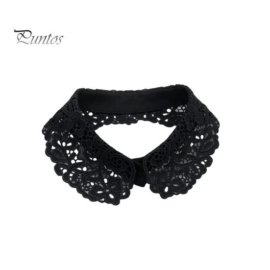 Falešný límec Vyšívaná krajka Květina Odnímatelný límec Ženy Jednobarevný Dutý design Falešný límec Shoda pro topy mikiny