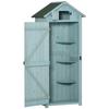 Garden Shed Vertical Utility 3 Shelves Shed Wood Outdoor Garden Tool Storage Unit Storage Cabinet, 77 X 54.2 X 179cm - Blue