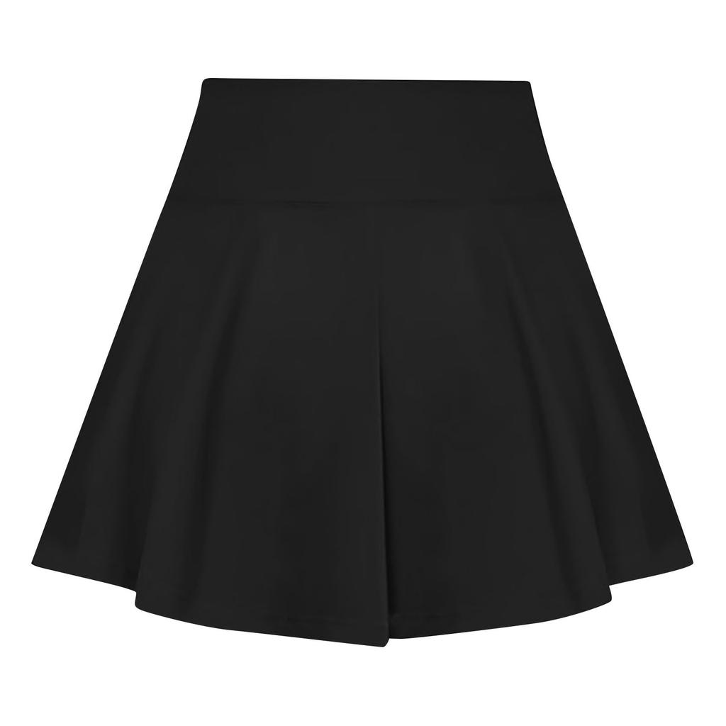 Demi-jupe courte décontractée taille haute pour femmes, couleur unie, jupe de sport plissée