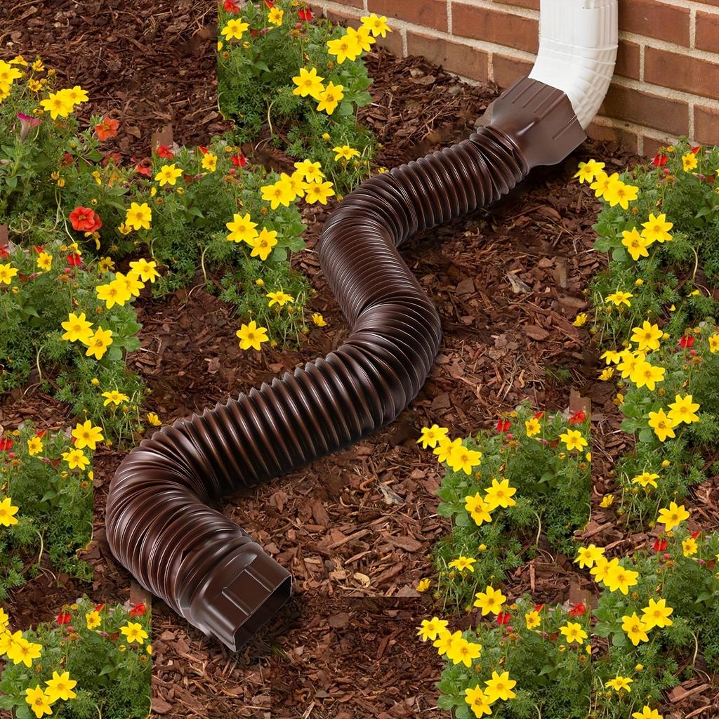 1pc Upgrade Downspout Extender,ABS+PE Folding Telescopic Rainwater Drainage Pipe Connector,Flexible Rain Drain