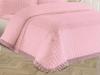 Roza Quilted Bedspread Set 3pcs, Coverlet 250x260, Pillowcase 50x70, Double Size, Laced, Powder