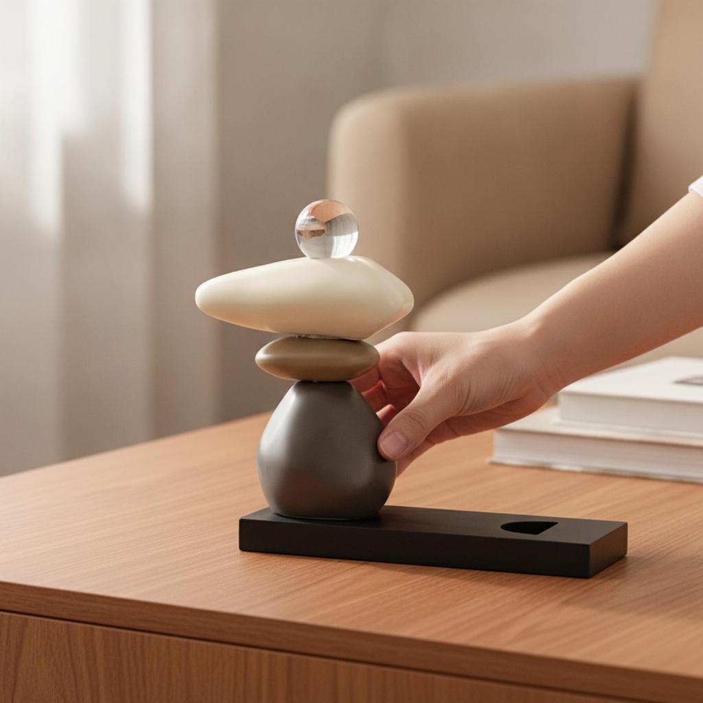 Ceramic Sculpture Modern Tabletop Ornament Minimalist for Home Office, Entryway