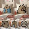 Cute Animal Cartoon Friend Capybara Pillow Case DoubleSided Plush Sofa Cushion Covers Organic Breathable Invisible Zipper