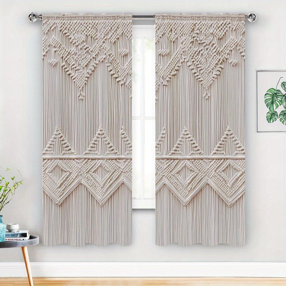 

2 pieces of Woven in imitation of hemp rope printed curtains, rod bag curtains 42*84, home decoration, room decoration 14Wx39L(35x100CM)x2