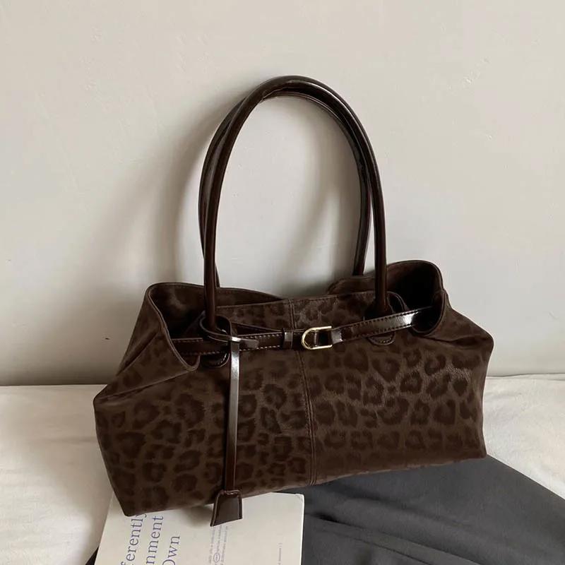Fashion Leopard PU Leather Shoulder Bags for Women 2026 Luxury Designer Brand Trend Tote Bag Females Top Handle Handbags