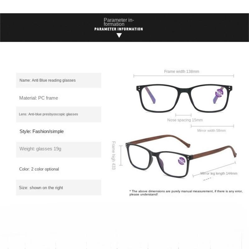 Fashion Square Reading Glasses Men Business Anti Blue Light Presbyopic Eyeglasses for Women Reading Eyewear +1.0 +1.5 +2.0 +4.0