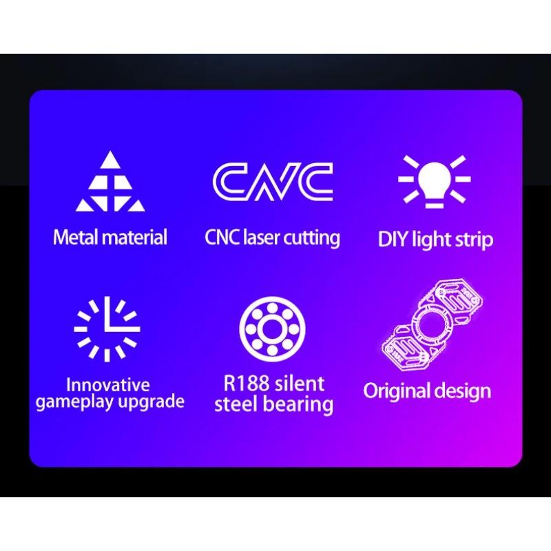 729 Light Effect Combinations Fidget Spinner Metal Toys for Men Roating Gyro Fingertip Antistress EDC Hand Stress Relief Gifts