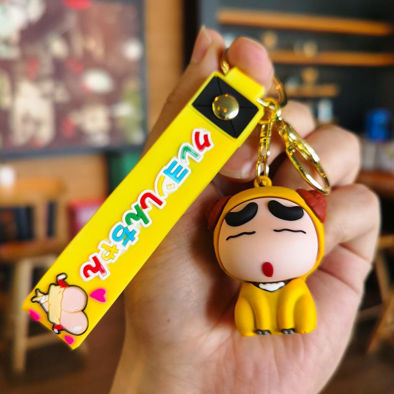 Japanese Crayon Shinchan Keychain Doll Machine Cartoon Figurine Student Gift Couple Keychain Gift Kawaii Cute Personalized Gifts