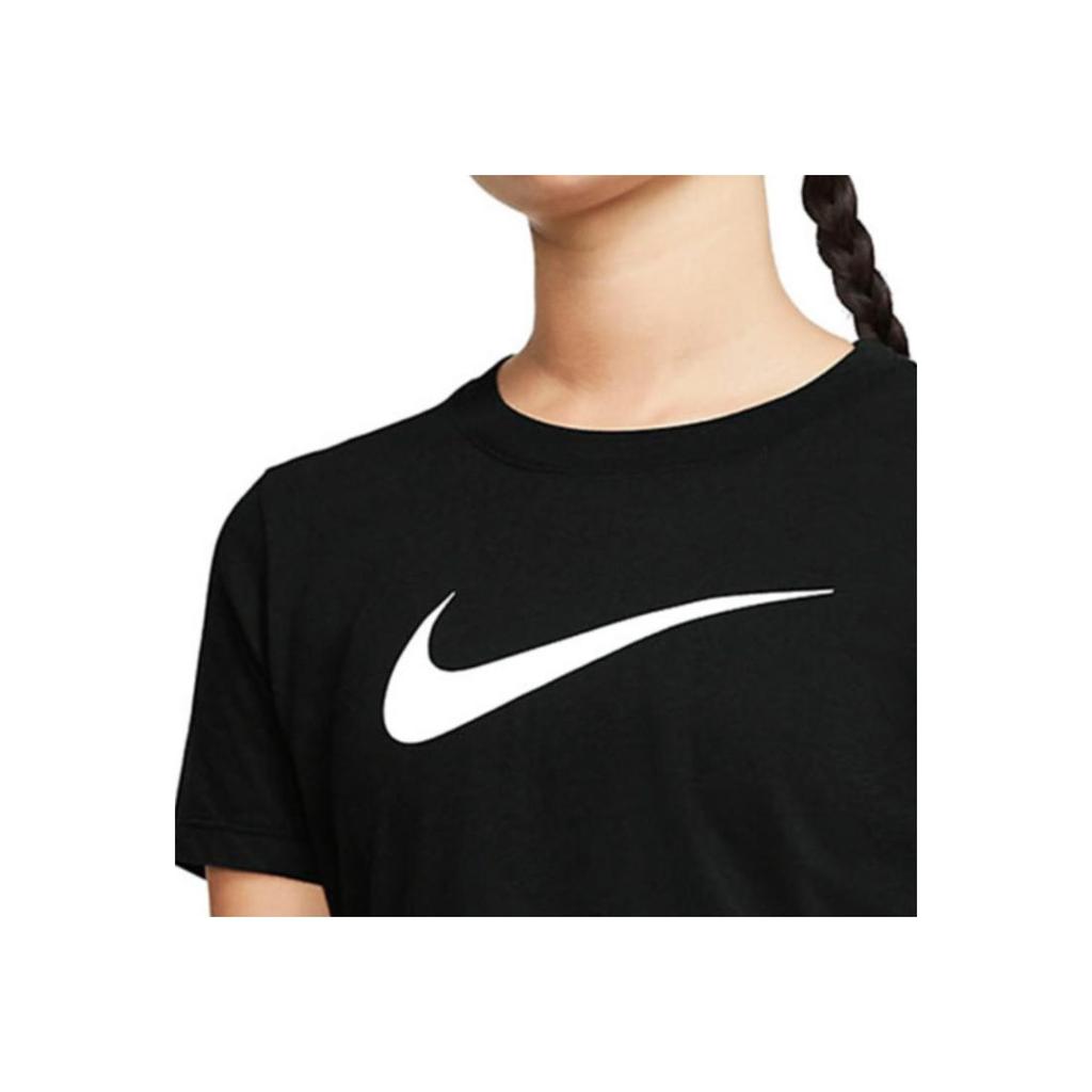 Nike Large Logo Print Casual Sports Short Sleeve T-Shirt Women Tops Black AQ3212-010