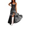 European & American Retro Washed Denim Suspender Swing Dress for Women