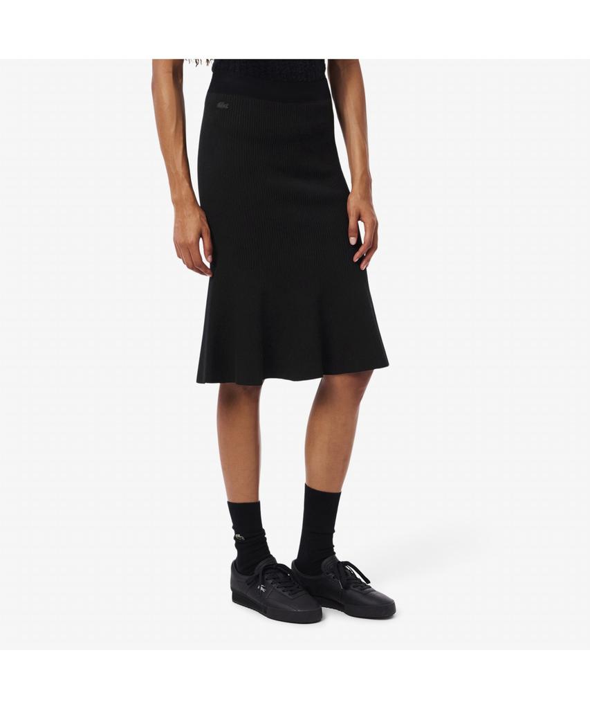 Lacoste Women'S 3D Ribbed Flare Midi Skirt Jf4162-55N 031