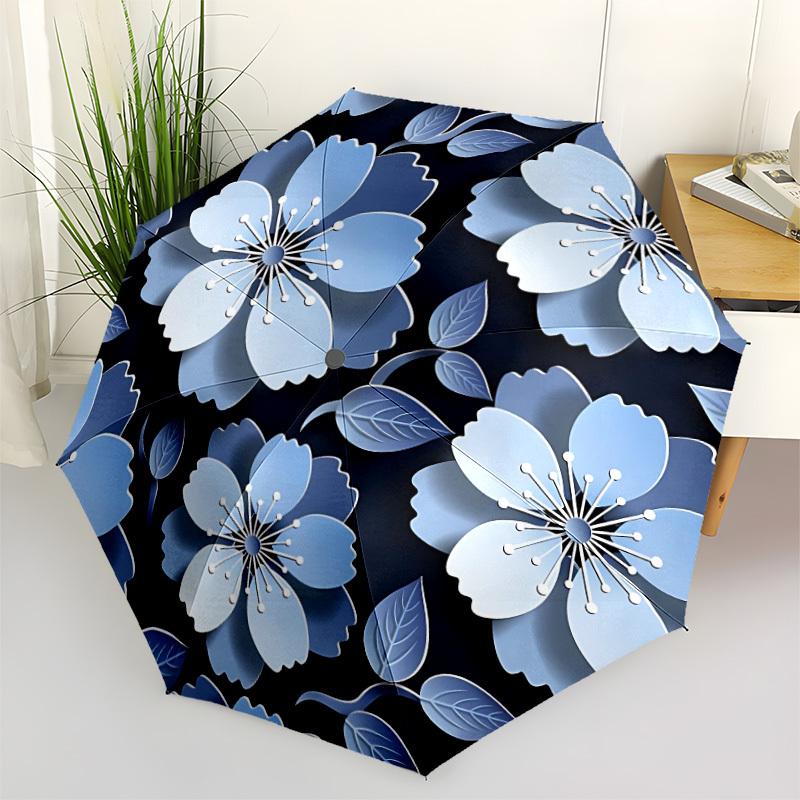 1pc Floral Pattern Automatic Open/Close Umbrella - All-Season Portable Umbrella for Women/Men, Highquality Fabric yy251213099