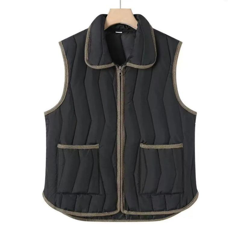 Lapel New Autumn and Winter Loose Thickened Versatile Jacket Vest Mother's Warm Waistcoat Casual Vest