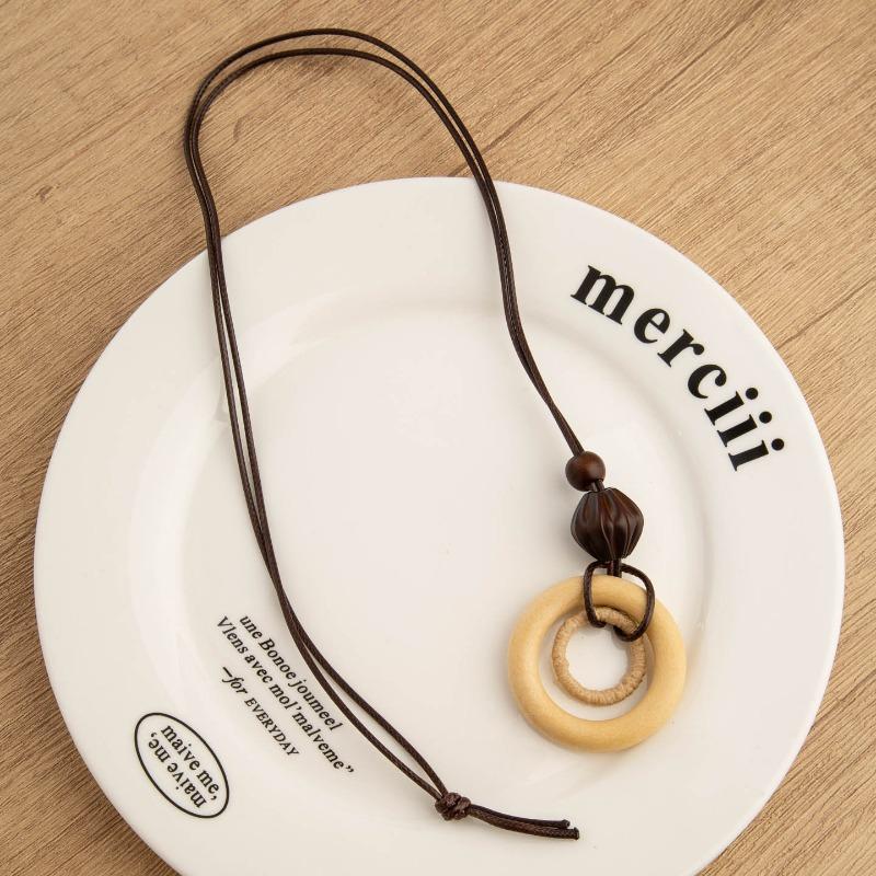 Vintage New Chinese Style Irregular Pendant Long Clavicle Chain Necklace For Women