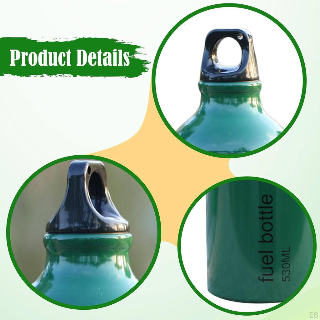 530ml Empty Bottle, Small Lightweight Aluminum Fuel Oil Storage Bottle for Camping, Hiking
