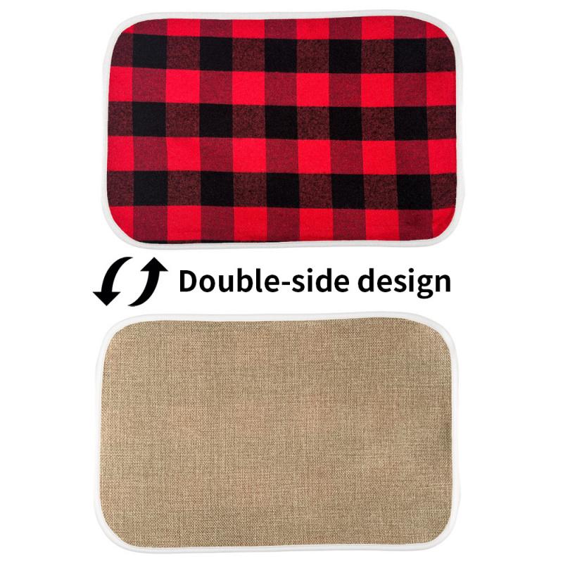 29.5X45CM Christmas Decoration Supplies Plaid Cloth Placemat Dining Table Knife Fork Plate Placemat Plaid Tablecloth Table Mat