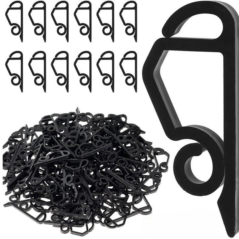 10-100Pcs Christmas Light Wire Clip Outdoor Gutter Hooks Tree Securing Led Cable String Rope Holder Clamp Weatherproof S-Shaped