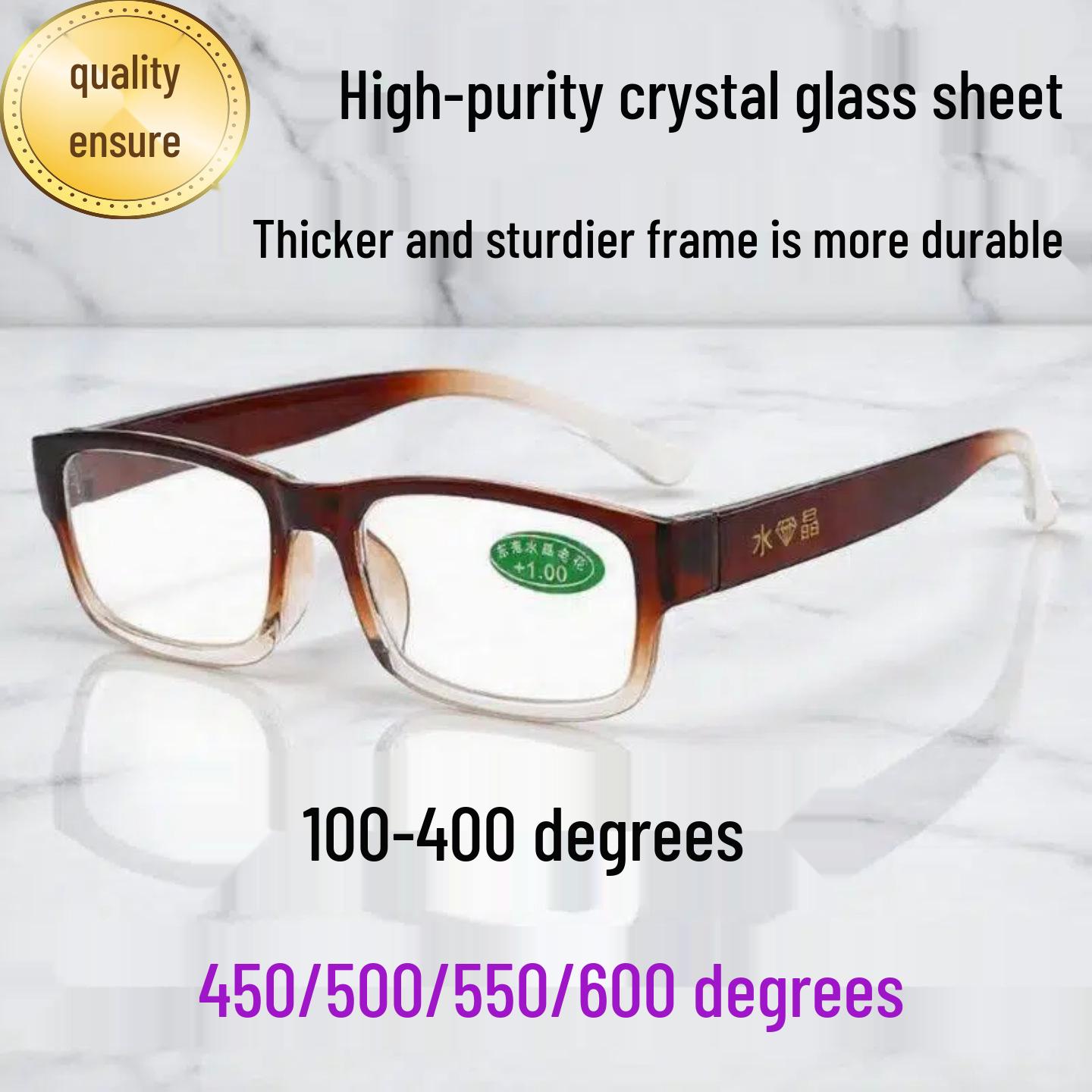 East Sea HD Scratch-Resistant Thick Frame Reading Glasses for Street Stalls, Traveling Merchants, and Fairs 200° Crystal Lens