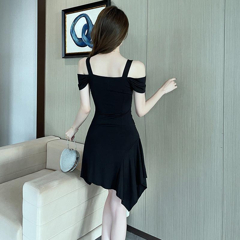 Satin Polyester Bodycon Dress With Vneck And High Waist For Office Wear