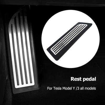 LHD Auto Interior Stainless Steel Rest Footrest Foot Pedals for Tesla Model Y/3 for Interior Protection Accessories