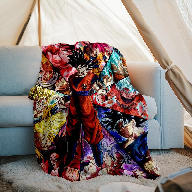 1pc Dragon Ball3 Theme Blanket - Digital Print, Polyester, Cozy for All Seasons, Perfect for Outdoor, Camping, and Travel