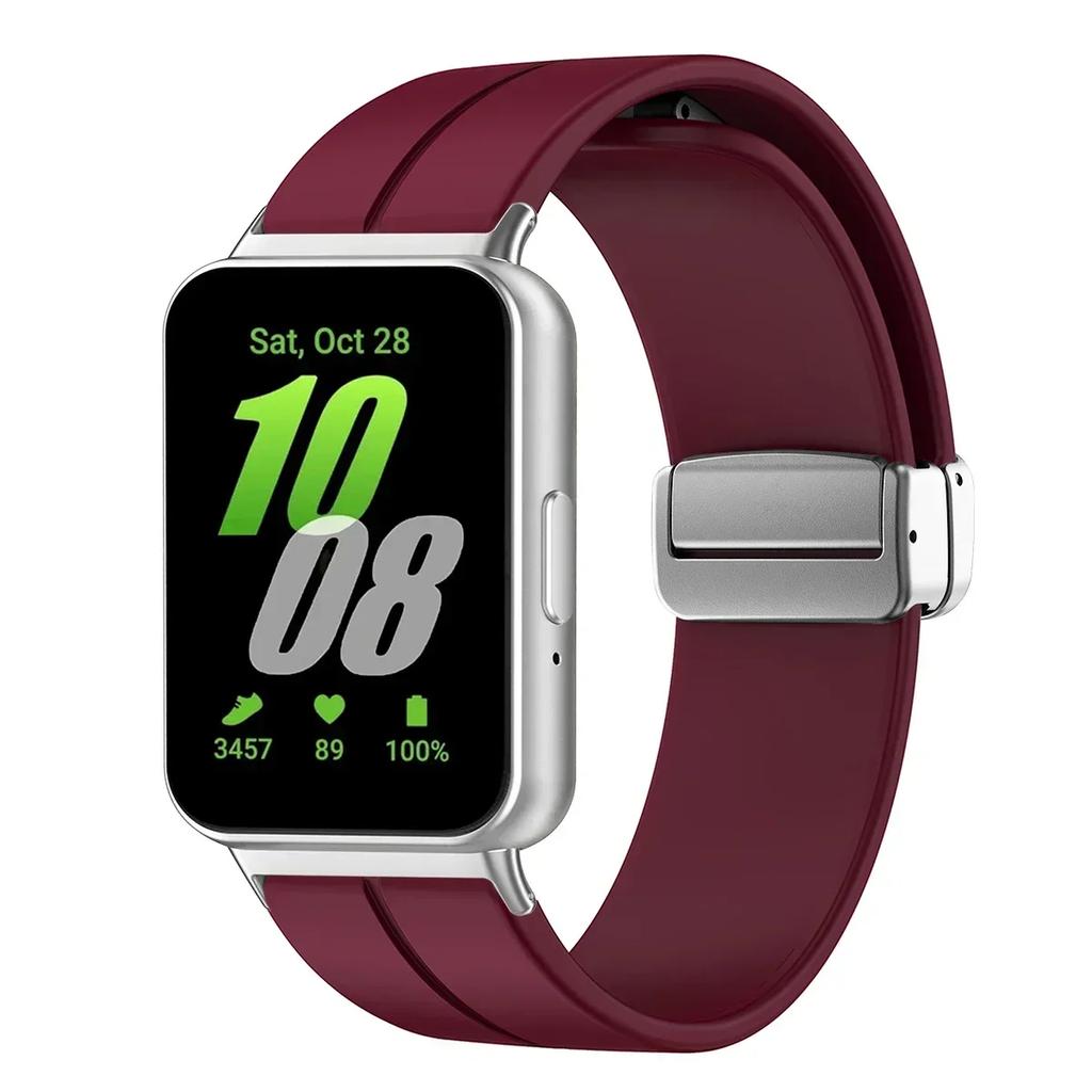 Cinturino in Silicone per Samsung Galaxy Fit3 Cinturino per Orologio Fibbia Magnetica Braccialetto Sostituzione Correa