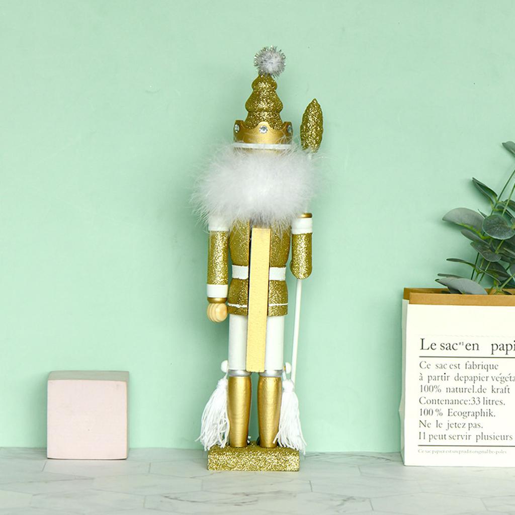16 Inch Merry Christmas Decorations Nutcracker Figurine Wooden Soldier King Ornament for Indoor Winter Table Centerpiece