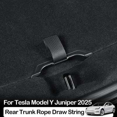 For Tesla New Model Y Juniper 2025 2Pcs Trunk Lid Handle Rope Nylon + ABS Rear Trunk Lid Front Rear Auxiliary Handle Accessories