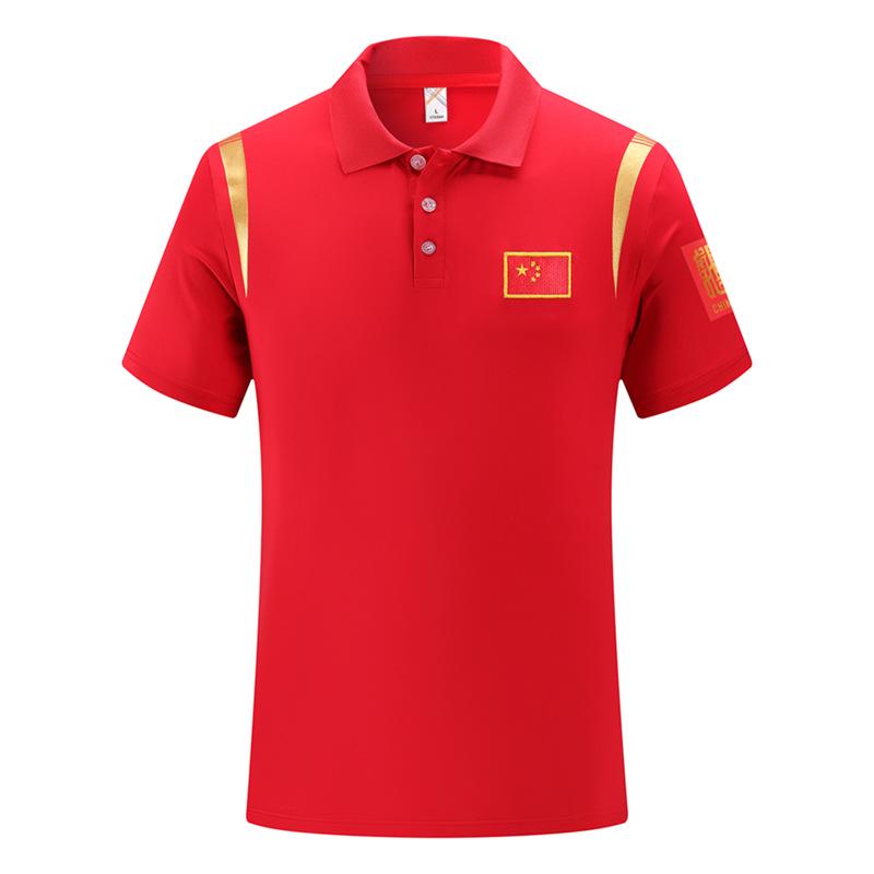 Unisex Summer Sports Quick-Dry Polo Shirt - Ice Silk Martial Arts Coach Workwear 4XL (Height 185 cm)
