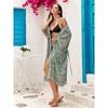 2 color cotton print vacation beach dress sexy belt dress sunscreen cardigan 3827