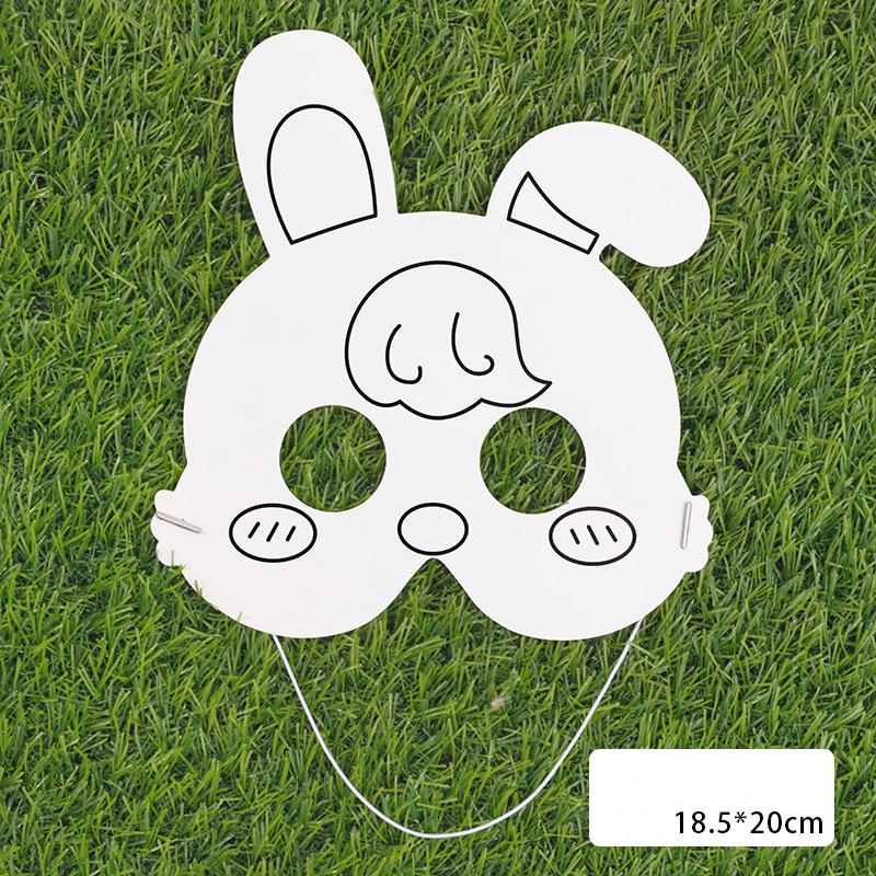20 Stück Kinder Spaß Cartoon DIY Malmaske Kindergarten Geschenk Handgemachte Graffiti Maske Kindertag Spaß Tiermaske Verkleiden
