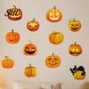 Versatile Fall Seasonal Decorations 3 Sheets Halloween Ghost Face Pumpkin Wall Sticker, Cute Black Cat Easy Peel And Stick Holiday Murals Decorative