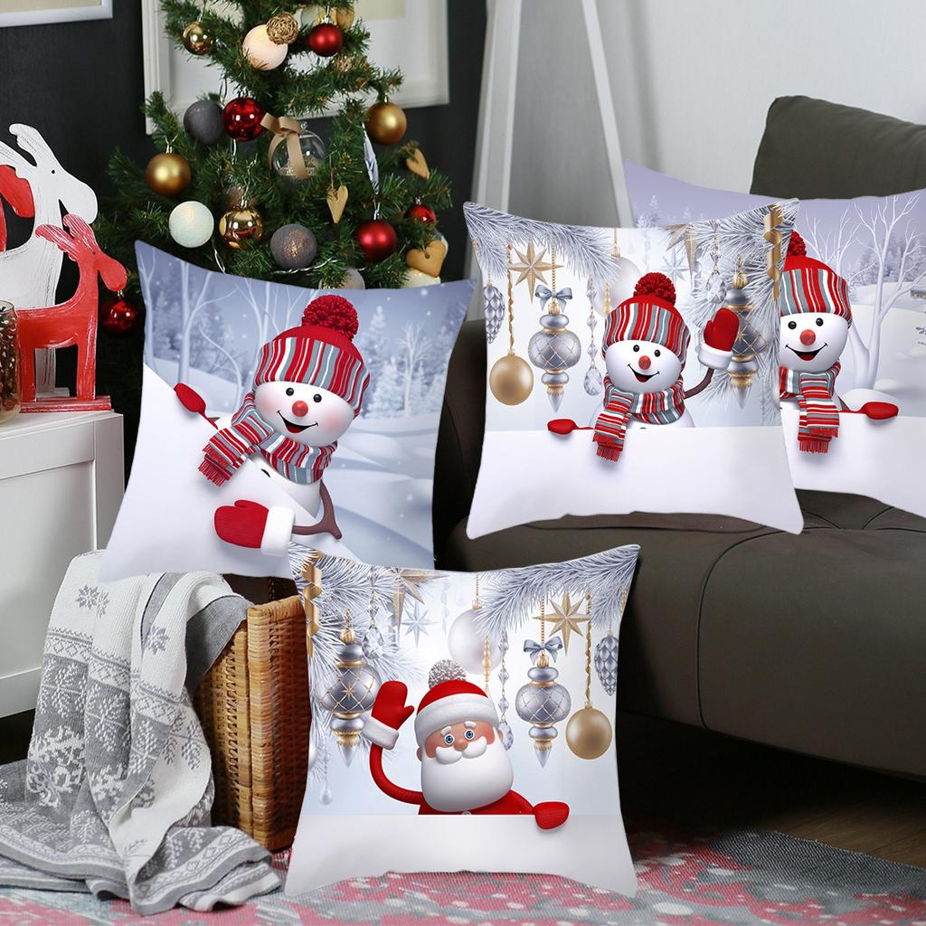 Merry Christmas Cushion Cover Christmas Decorations for Home 2025 Christmas Ornaments Xmas Navidad Gifts Happy New Year 2026